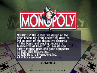 Monopoly title screen for Playstation